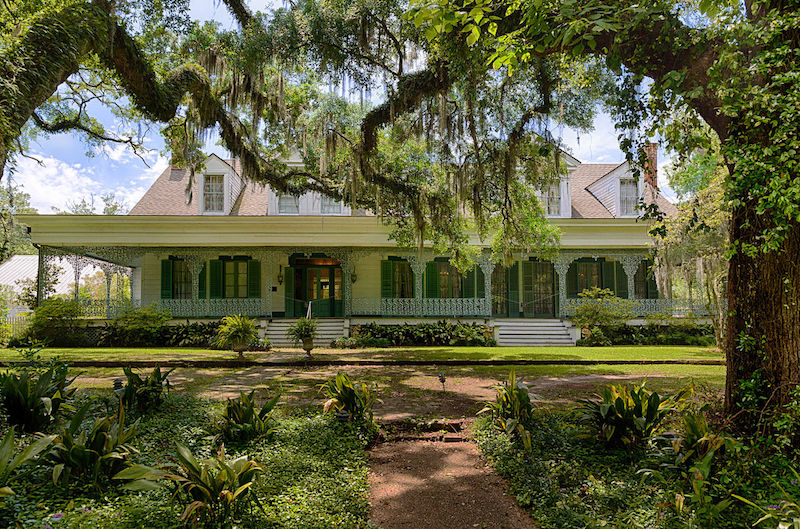 A view of the main building at The Myrtles Plantation from the garden