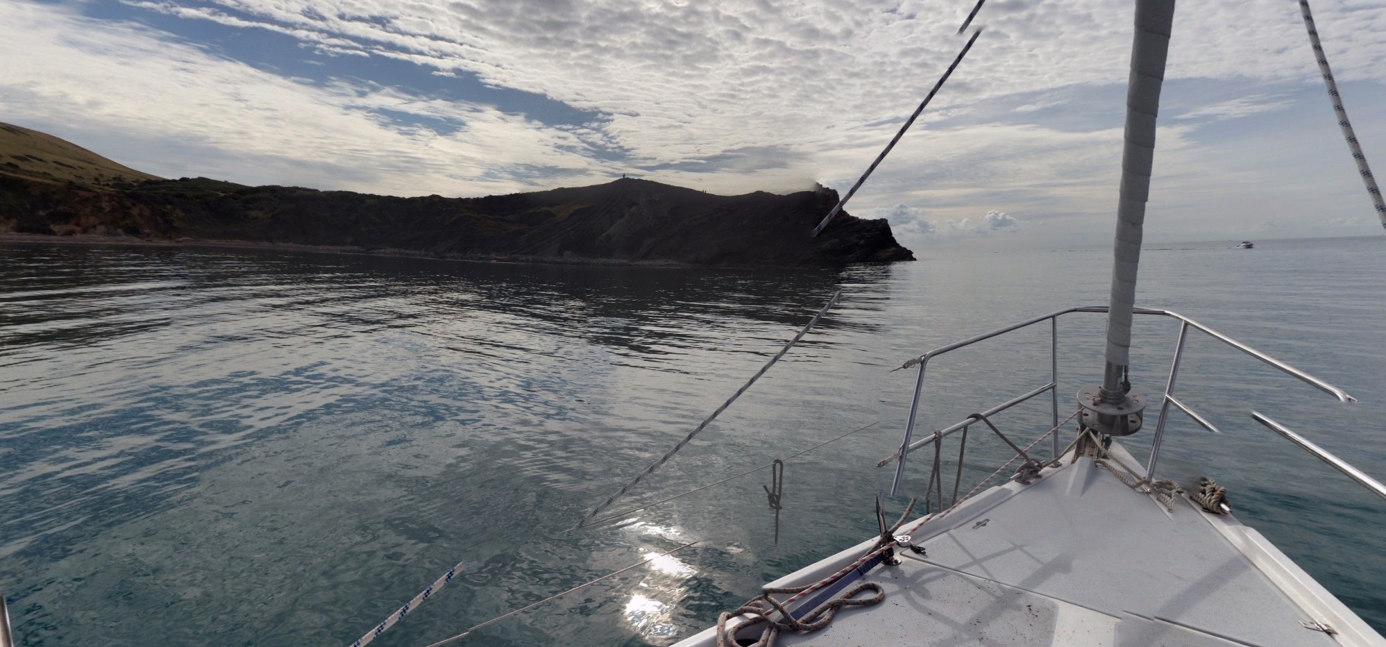 Lulworth Cove seen from a boat