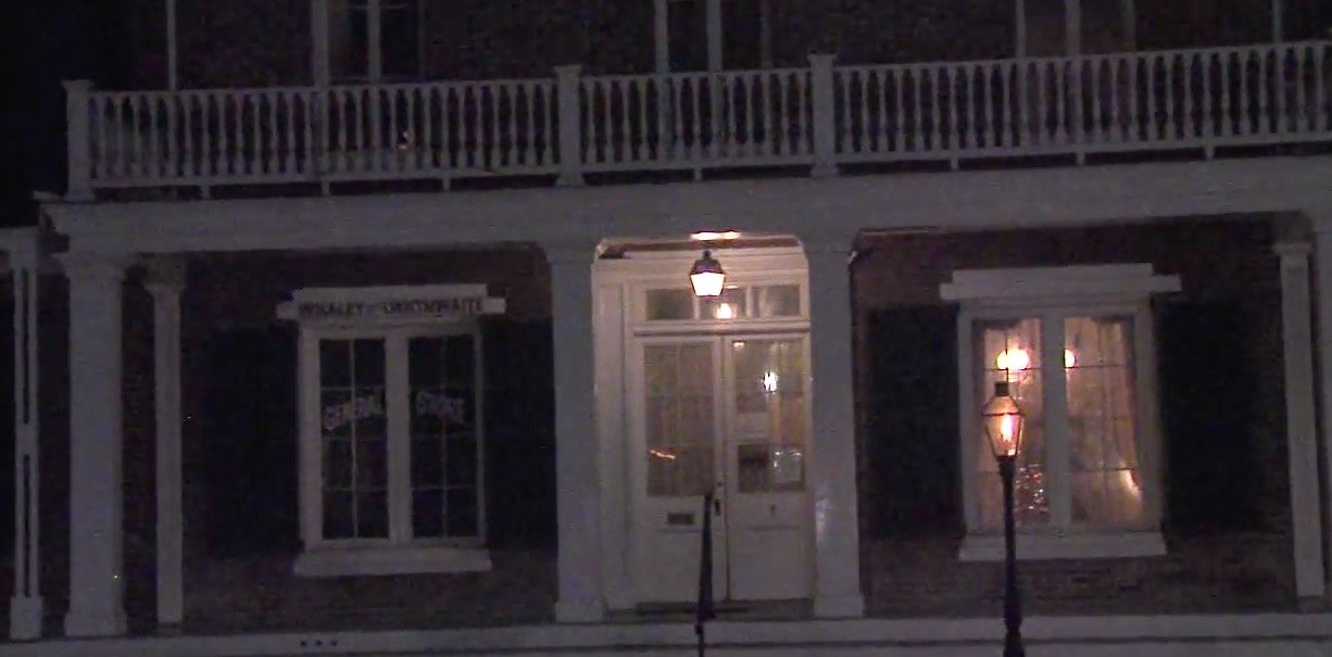 Whaley House at night time from outside