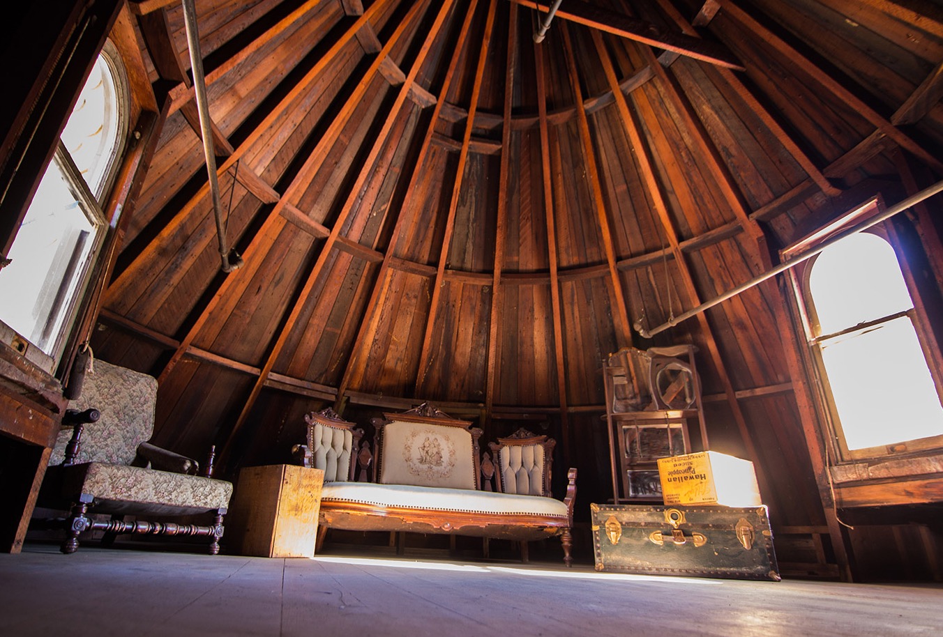 Wooden framed attic