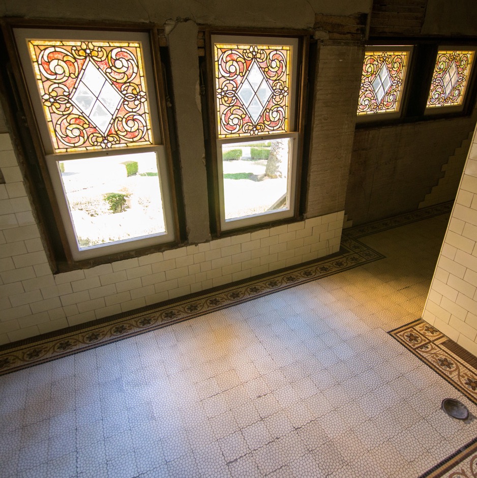 Stained glass windows in the house