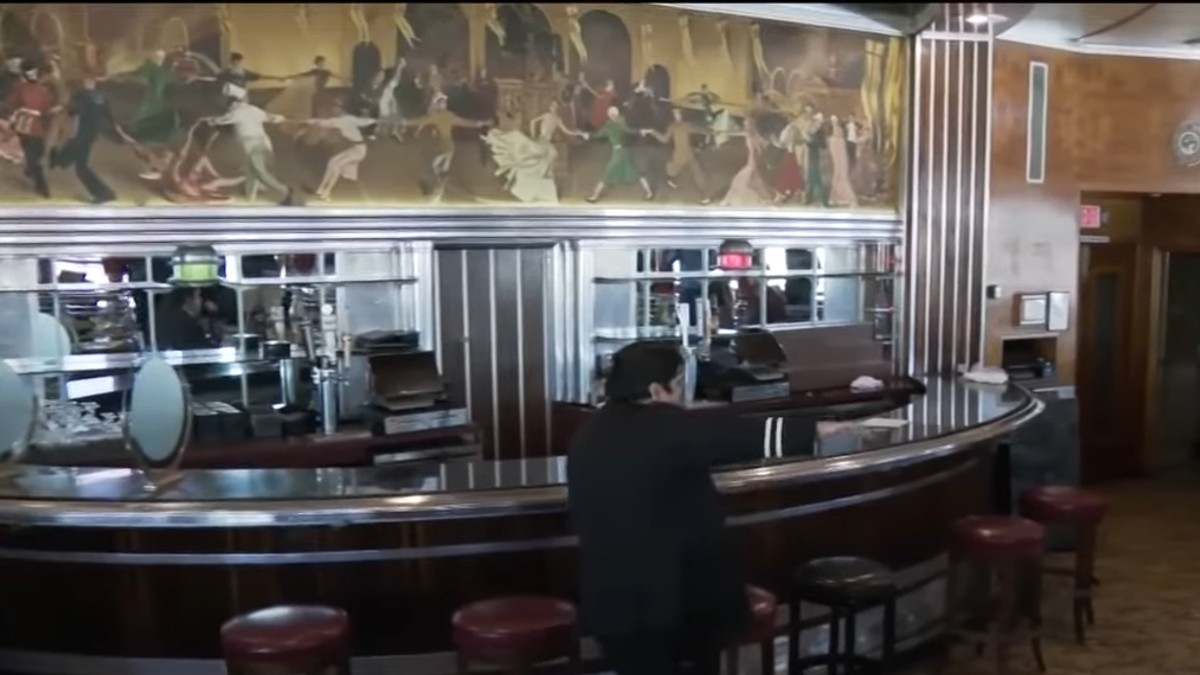 The bar area of the ship